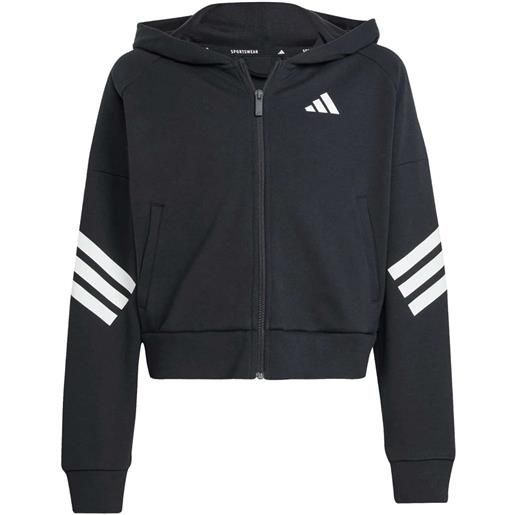 ADIDAS felpa con cappuccio full zip ft 3 stripes bambina