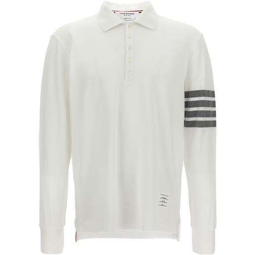 Thom Browne polo con dettaglio a 4 righe - bianco