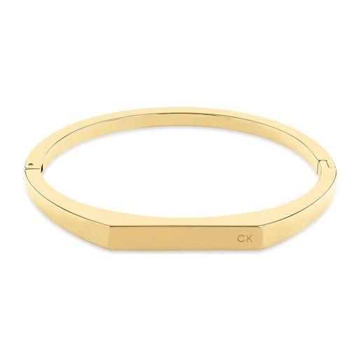 Calvin Klein braccialetto rigido da donna collezione faceted in oro giallo - 35000046