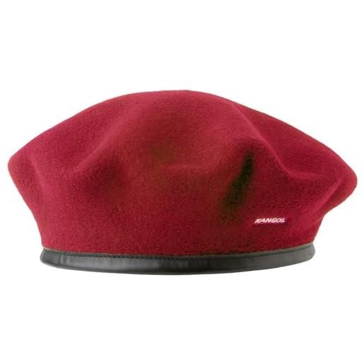 Kangol berretto basco monty donna/uomo - baschetto in lana con pistagna estate/inverno inverno - m (56-57 cm) rosso