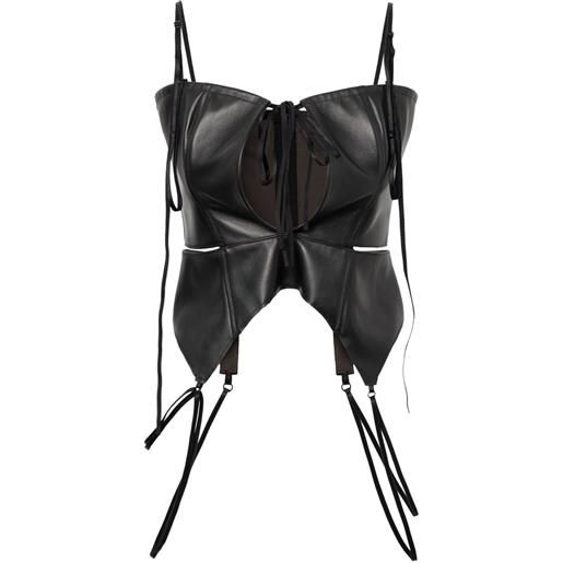 Elena Velez corsetto con zip - nero