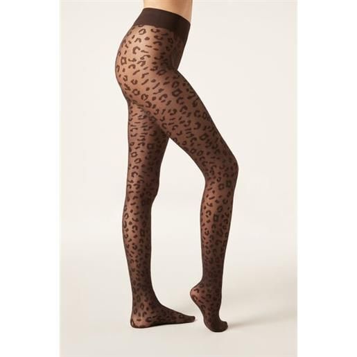 Calzedonia collant velati 30 denari animalier marrone
