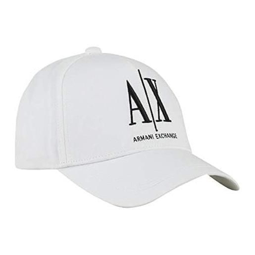 Armani Exchange berretto da baseball uomo, bianco, taglia unica