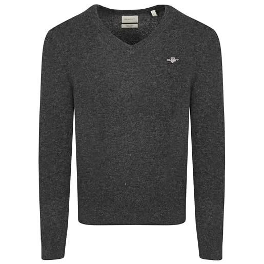 GANT extrafine lana di agnello con scollo a v maglione, juniper green, s uomo