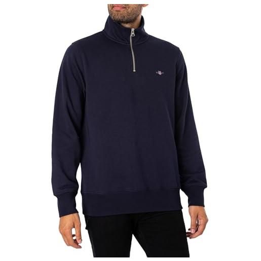 GANT reg shield - felpa con mezza zip, fresco blu, s
