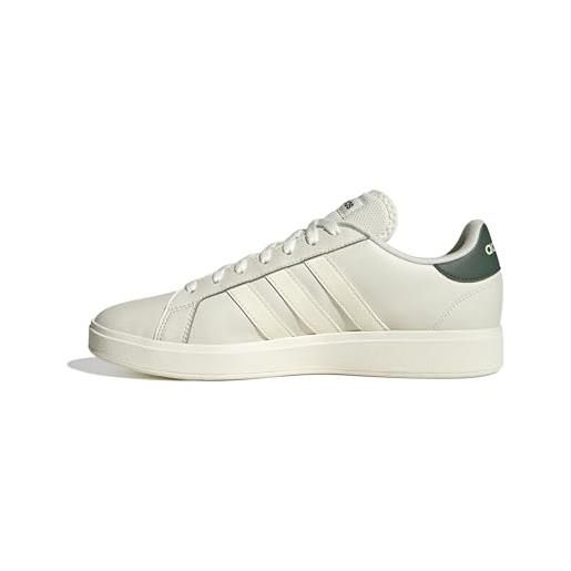 adidas grand court base 2.0 shoes, scarpe uomo, orbit grey/off white/legend ivy, 44 eu