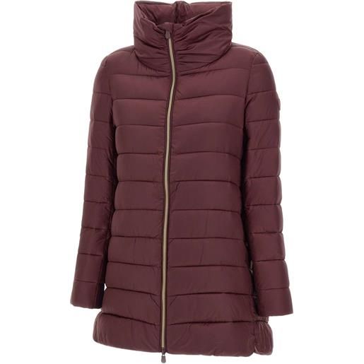 Save The Duck cappotto a collo alto - rosso