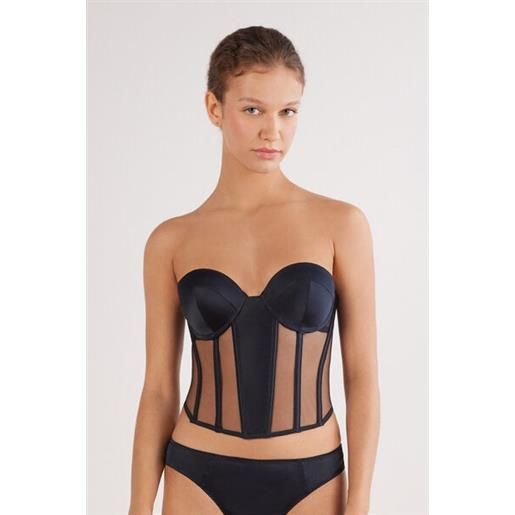 Intimissimi top costruito a fascia anna handcrafted luxury nero