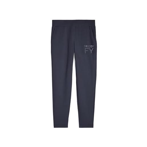 FREDDY pantaloni sportivi donna in french terry modal, risvolto sul fondo, lunghezza cropped