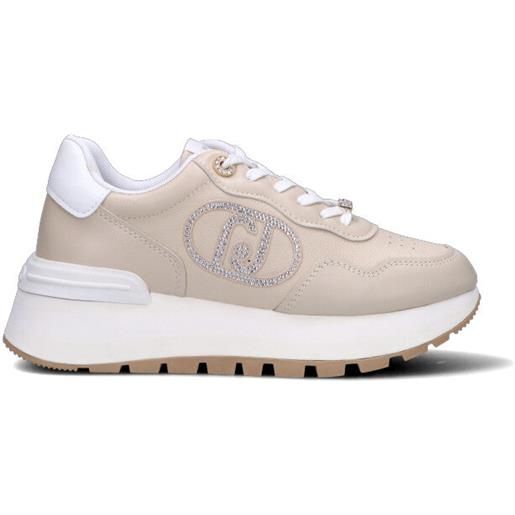 LIU JO sneaker donna beige in pelle