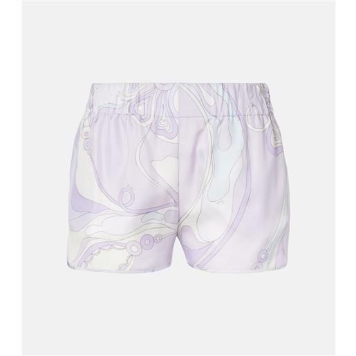 Pucci shorts orchidee in twill di seta a vita bassa