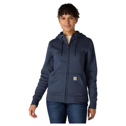 Carhartt, felpa relaxed fit, media pesantezza, full-zip donna, nero, l