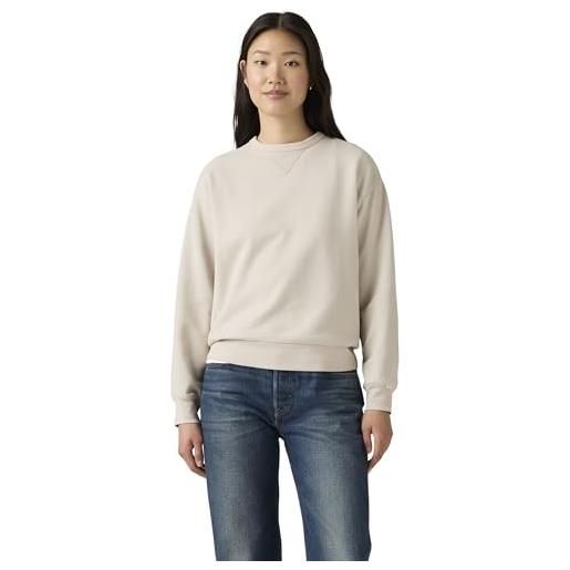 Levi's donna felpa heritage crewneck in cotone, standard fit, grigio (starstruck heather g), s
