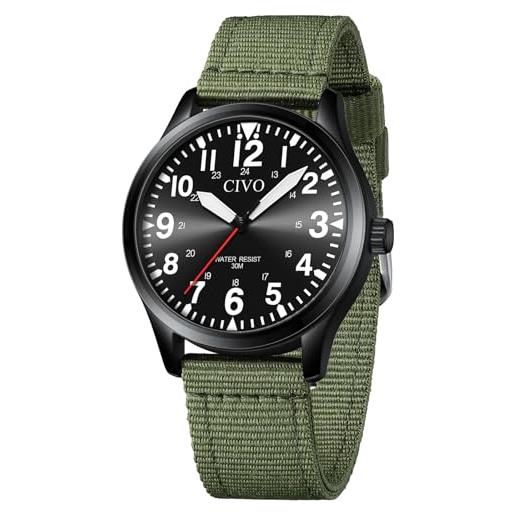 CIVO Orologio Uomo Cronografo Acciaio Inossidabile - Quadrante 3 Sub, Impermeabile 3 ATM, Calendario, Regalo Compleanno Natale - 3