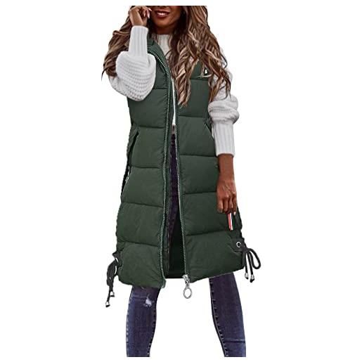 JokeLomple cappotto donna senza maniche - caldo leggero cappotto antivento giacca senza maniche piumino cappotto ultraleggeri termica trapuntato giubbotto lavoro giacca trapuntato gilet zip caldo primavera