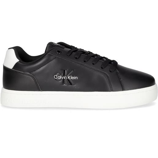 CALVIN KLEIN classic cupsole mono sneaker in pelle ed ecopelle nero - uomo - nero