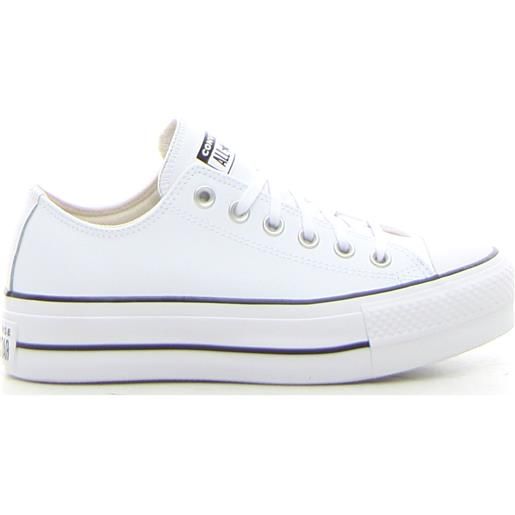 CONVERSE ctas lift ox sneaker con platform - donna - bianco nero