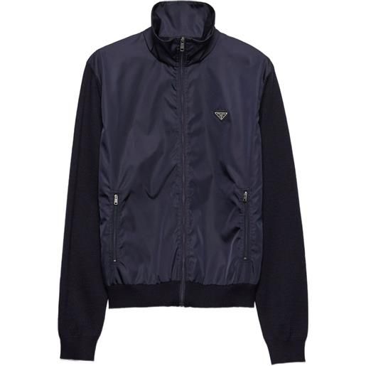 Prada cardigan con zip - blu