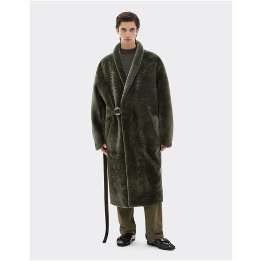 Ferrari cappotto in shearling effetto astrakan - male giacche e capispalla verde loden 44