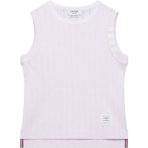 Thom Browne Kids canotta in cotone con lavorazione pointelle - rosa