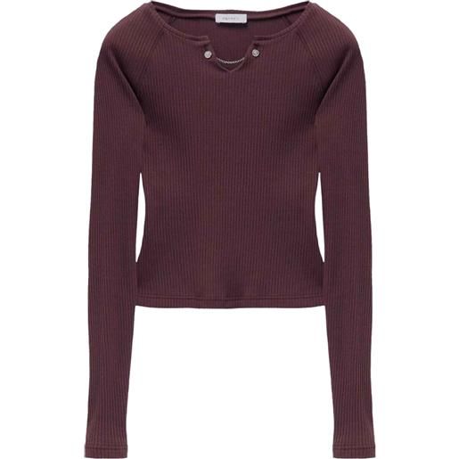 Alexander McQueen top con dettaglio a catena - rosso