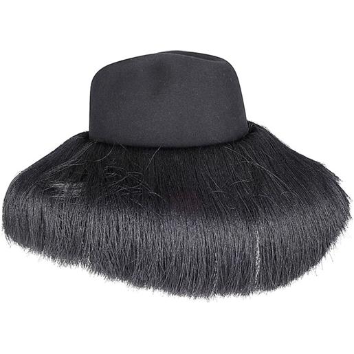 Comme Des Garçons cappello con frange - nero