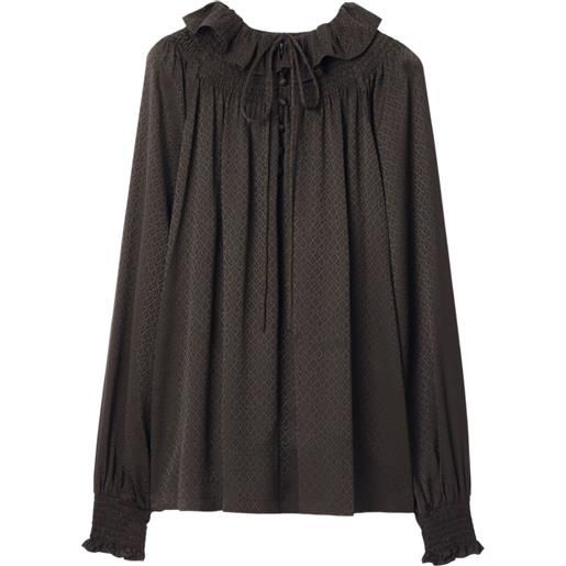 Burberry blusa con motivo geometrico - marrone
