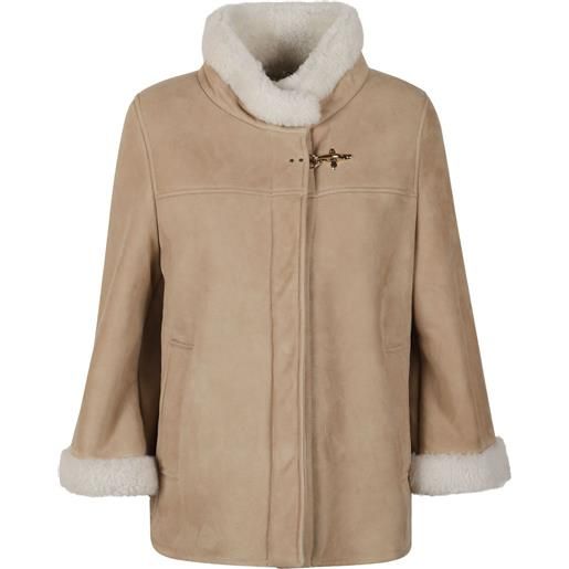 Fay cappotto con bordo in shearling - toni neutri