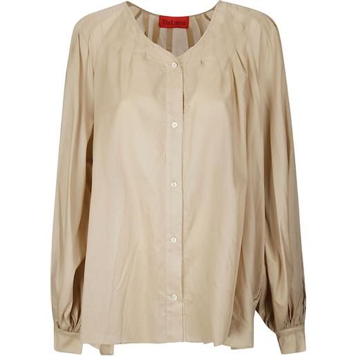 THELATEST camicia senza colletto - toni neutri