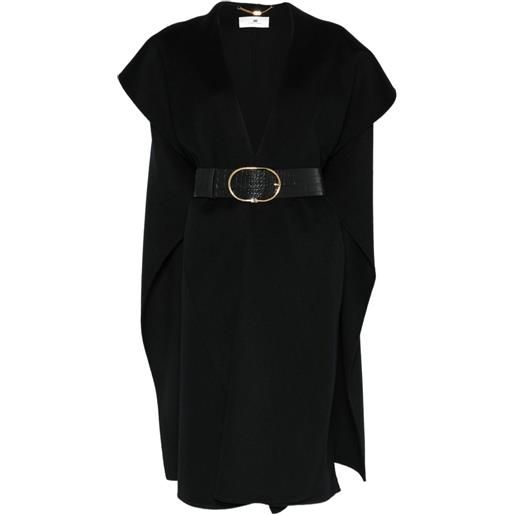 Elisabetta Franchi mantella in lana - nero