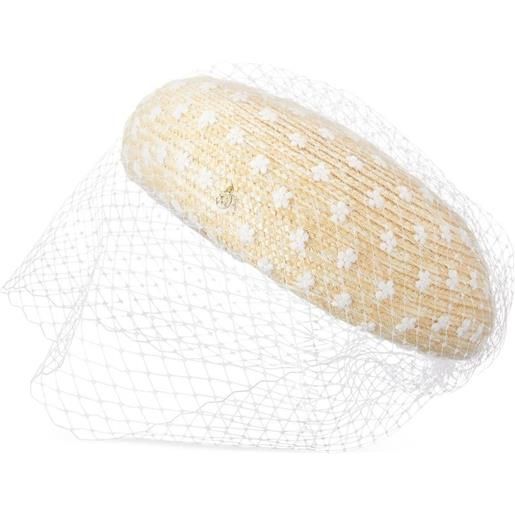 Maison Michel cappello con ricamo - bianco
