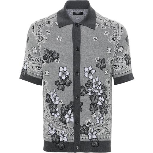 AMIRI camicia a fiori jacquard - grigio