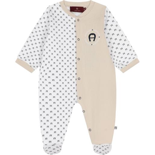 Aigner Kids pigiama bicolore con stampa - toni neutri