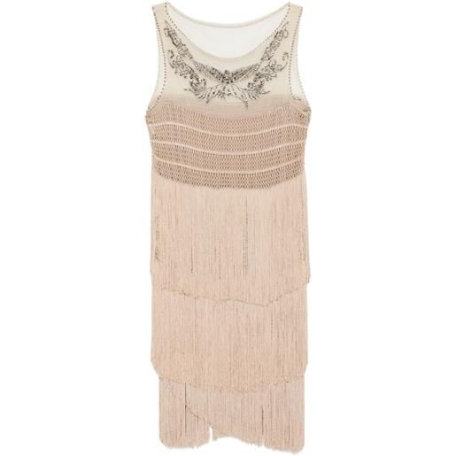Alberta Ferretti abito midi con ricamo - toni neutri