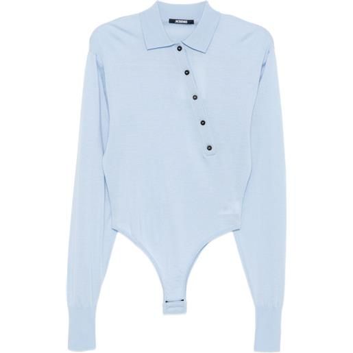 Jacquemus body con collo polo - blu
