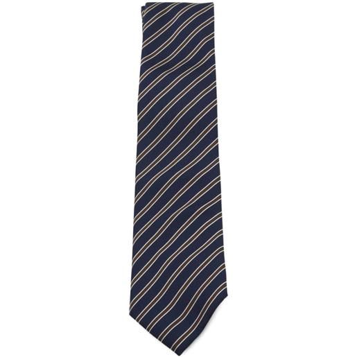 Zegna cravatta a righe diagonali - blu