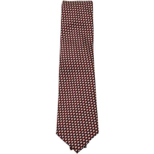 Zegna cravatta con motivo geometrico - rosso