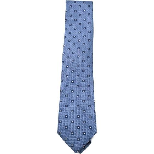 Zegna cravatta con motivo geometrico - blu