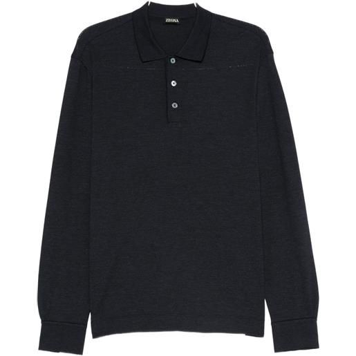 Zegna polo a maniche lunghe - nero