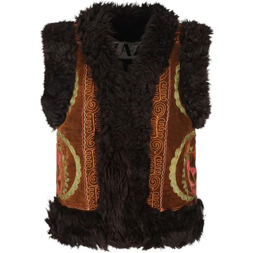 ZAZI VINTAGE gilet con motivo geometrico - marrone