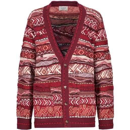 Laneus cardigan a fantasia - rosso
