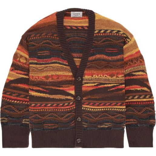 Laneus cardigan a fantasia - marrone