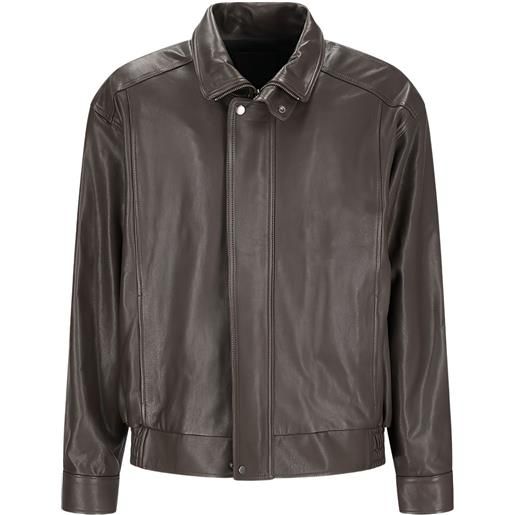 Calvin Klein giacca con inserti in pelle - marrone