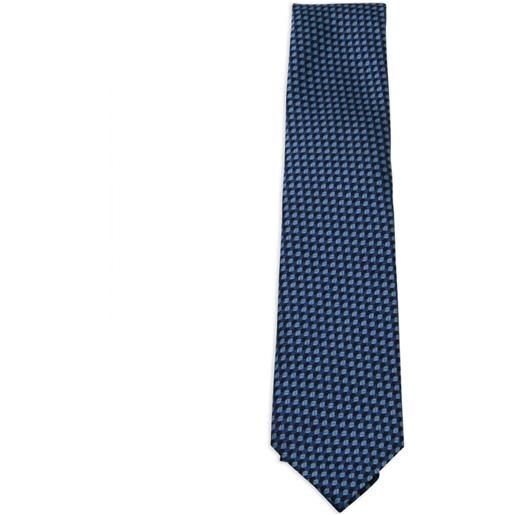 Zegna cravatta con motivo geometrico - blu