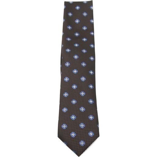 Zegna cravatta con motivo floreale - marrone