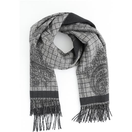 Susy mix stola donna con disegno e bordo sfrangiato elegante