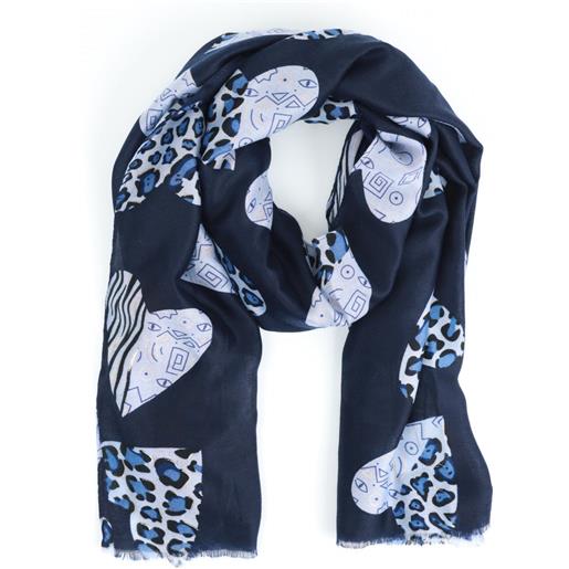 Susy mix stola donna viscosa multicolor cuori maculata