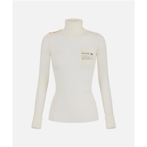 ELISABETTA FRANCHI dolcevita con dettaglio lettering