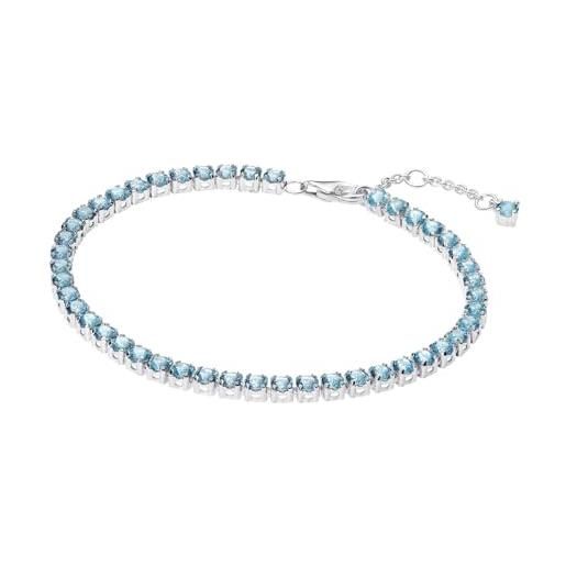 Pandora timeless 591469c03-20 - braccialetto da tennis in argento sterling, lunghezza 20 cm, 591469c03-20, argento sterling, zirconia cubica