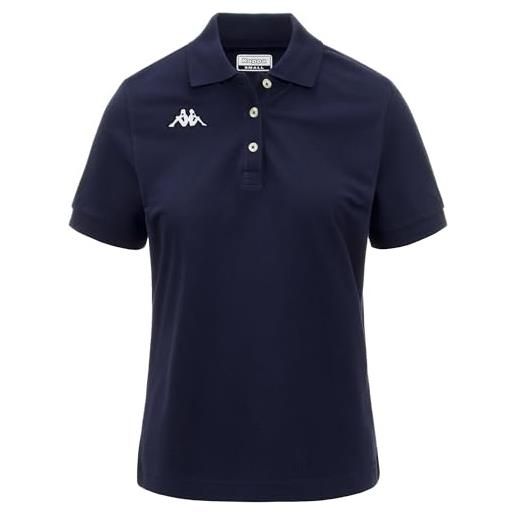 Kappa - polo, donna, blu, cotone, sportstyle, logo sharas wss, taglia: s